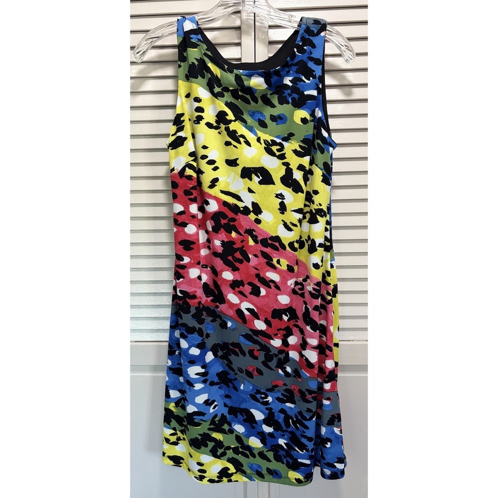 Ronni Nicole Multi‎ Color Leopard Tank/Fit Flare Dress Size Small Sleeveless